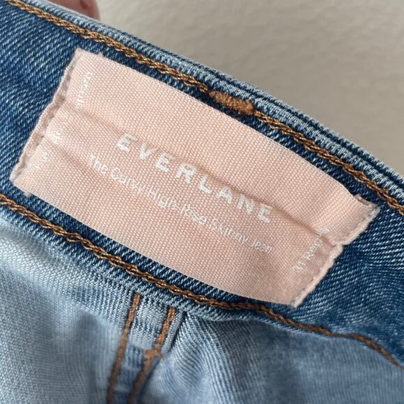 Everlane Custom The Curvy High Rise Skinny Jean Two Tone Bleached | 31 - Picture 3 of 5